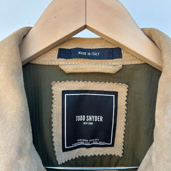 Todd Snyder Men’s Italian Suede Dylan Trucker Jacket Cappuccino Tan XL - Picture 3 of 7